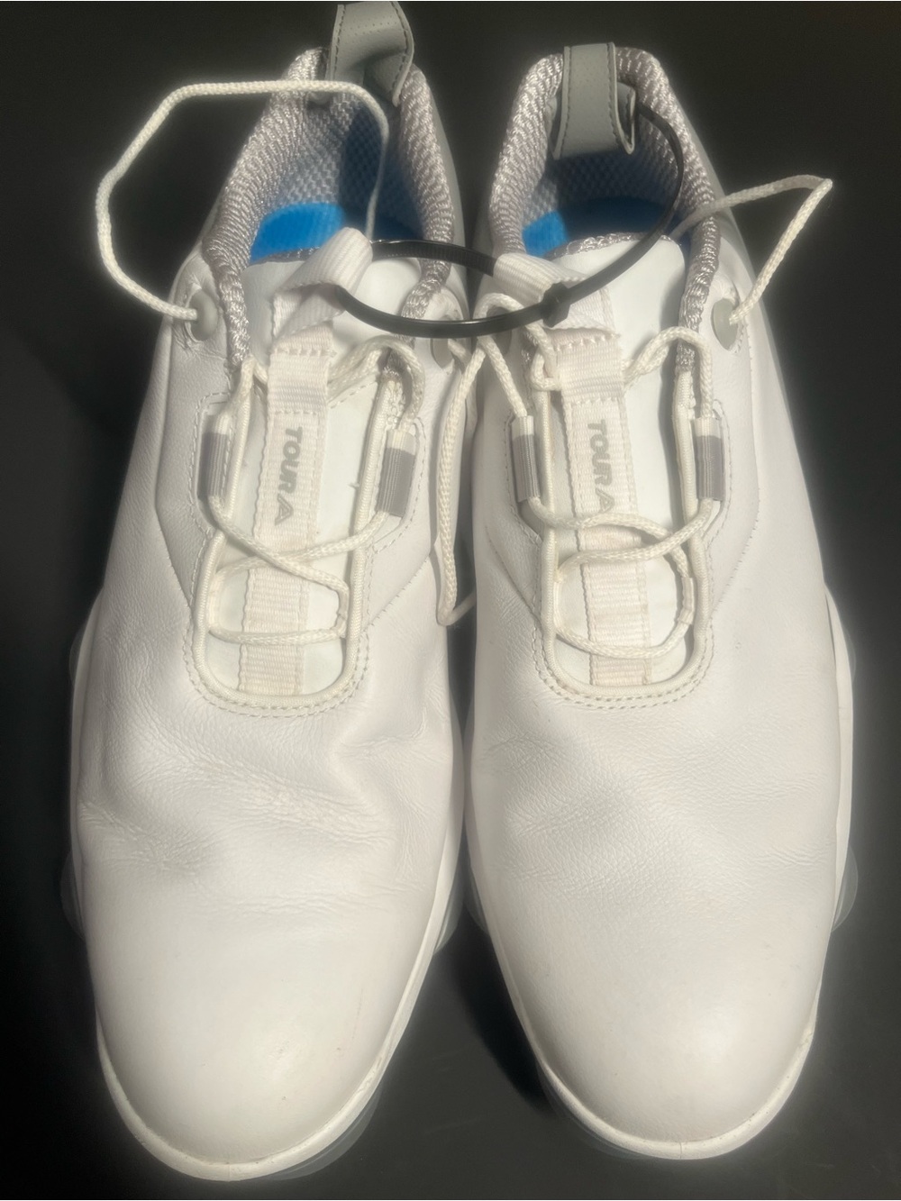 FootJoy Tour Alpha Men’s White Golf Shoes With Spikes 11.5